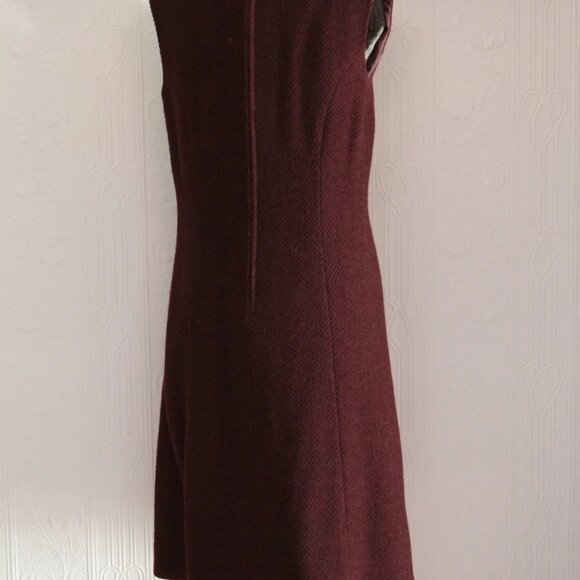 60's suit tweed coat and dress jumper burgundy purple tweed size 10 modern - Picture 7 of 7